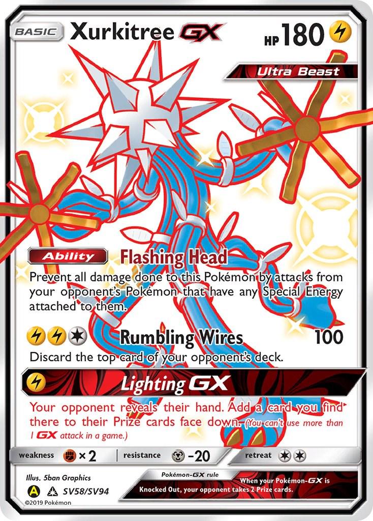 Hidden Fates Xurkitree GX Pokémon card